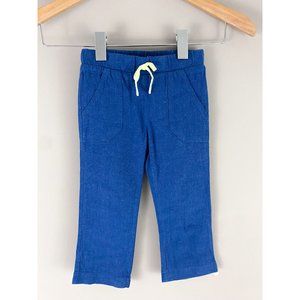 Roxy Girl Linen Blend Blue Palazzo Casual Pants 12-18 months